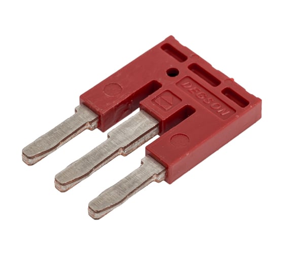 Изображение товара Перемычка для клемм Degson 3 полюса, красная, упак. 10шт. DFBS3-5.2-16-00Z(H)
