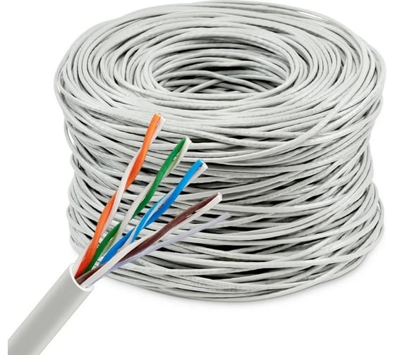 Изображение товара Кабель сетевой BURO BU-CCA-045 UTP 4 пары cat5E solid 0.45мм CCA 305м серый 1442323