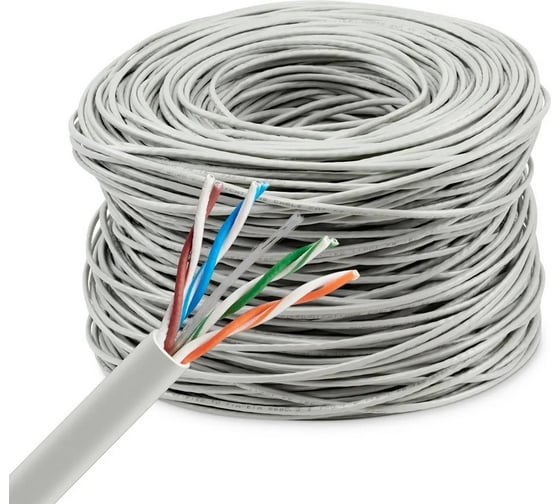 Изображение товара Кабель сетевой BURO BU-CCA-048 UTP 4 пары cat5E solid 0.48мм CCA 305м серый 1442319