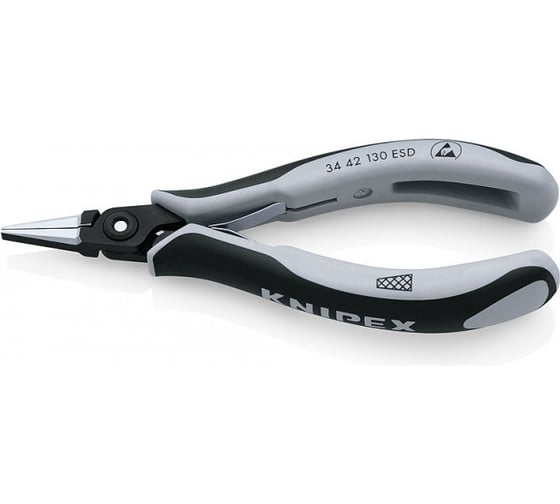 Изображение товара Плоскогубцы прецизионные захватные Knipex для электроники антистатические вороненые 130 мм KN-3442130ESD