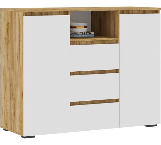 Изображение товара Комод Woodville Элла км 01, белый/дуб крафт золото 547969