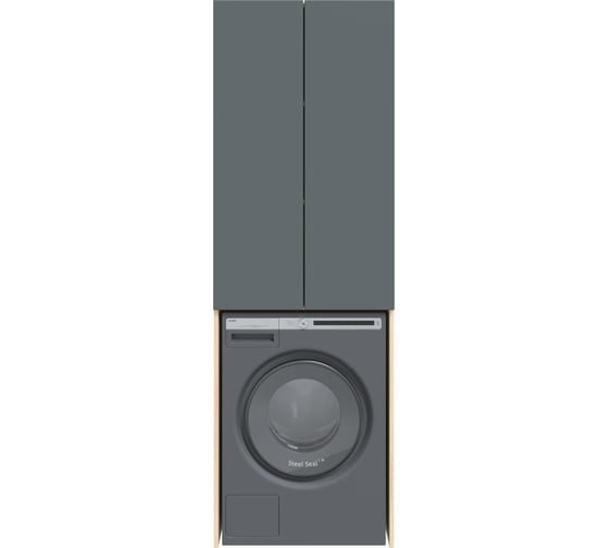 Изображение товара Напольный шкаф для ванной комнаты Sanstar Инфинити для стиральной машины, дуб сонома светлый, графит 418.1-3.4.1.