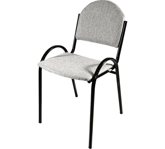 Изображение товара Стул MODULE`S TYLE Элегант офисный рогожка серая / черный глянец ВИ0050