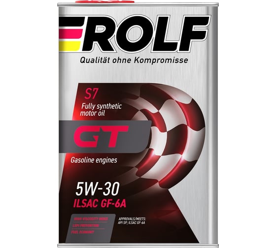 Изображение товара Моторное масло Rolf GT 5W-30, ILSAC GF-6A, API SP, 4л 322966