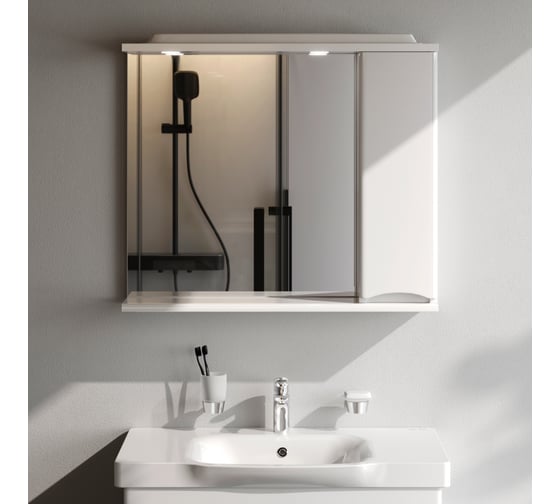 Изображение товара Зеркальный шкаф AM.PM Like с подсветкой 80 см правый M80MPR0801WG