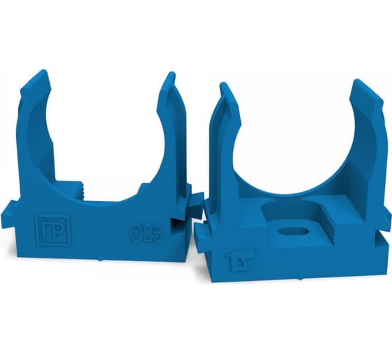 Изображение товара Крепеж-клипса для труб Промрукав для прямого монтажа синяя д25 100 шт PR13.0145