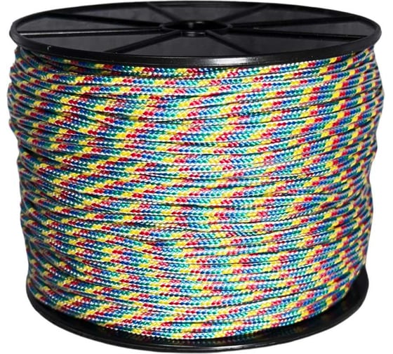 Изображение товара Шнур плетеный полипропиленовый ООО Оптхозторг 2 мм 100 м разноцветный 05821001
