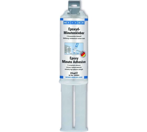 Изображение товара Эпоксидный минутный клей Weicon прозрачный 24 мл wcn10550024