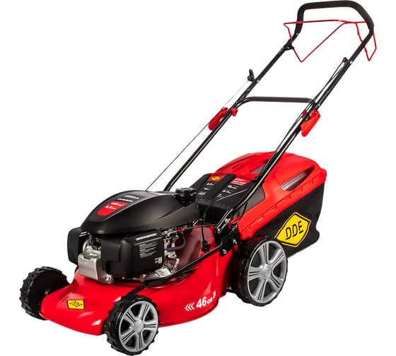 Изображение товара Бензиновая самоходная газонокосилка DDE LM 46-60 DH Honda 5,5 л.с., ширина 46 см, выс 25-75 мм, сбор-к 60 л, 915-014