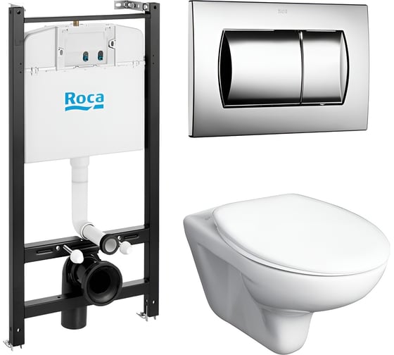 Изображение товара Подвесной унитаз+инсталляция+кнопка+сиденье ПЭК Mateo Roca 00000046309 7893100010