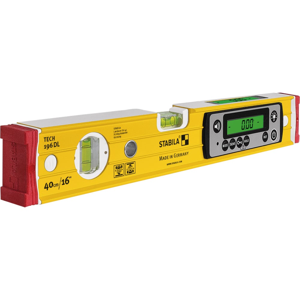 Изображение товара Уровень STABILA tech 196 dl, 40см (ip 67, 1верт.,1гориз., 2 жк диспл.,точн. 0,5 мм/м), шт 19830