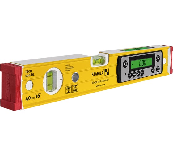 Изображение товара Уровень STABILA tech 196 dl, 40см (ip 67, 1верт.,1гориз., 2 жк диспл.,точн. 0,5 мм/м), шт 19830