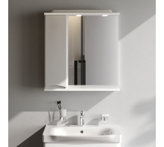 Изображение товара Зеркальный шкаф AM.PM Like с подсветкой 65 см левый M80MPL0651WG