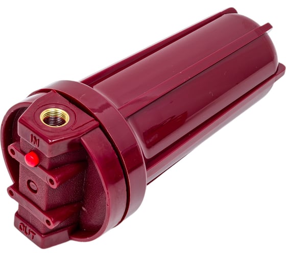 Изображение товара Магистральный фильтр Аквабрайт АБФ-ГОР-12 10" для горячей воды в комплекте кронштейн и ключ 33666