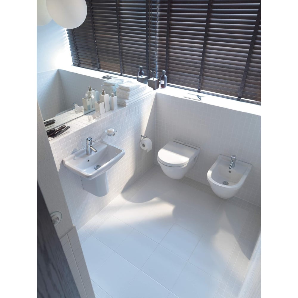 фото Подвесной унитаз duravit starck 3 с вертикальным смывом durafix 00000004463 2225090000