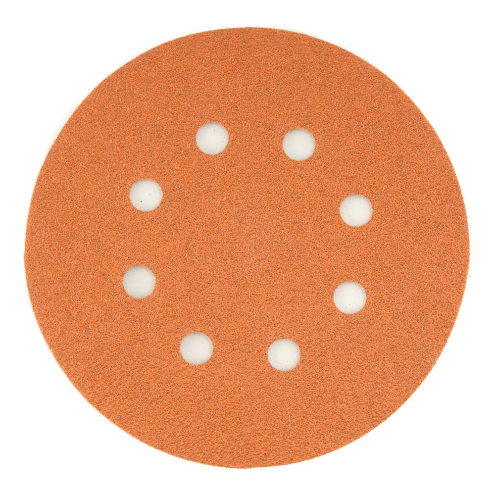 Изображение товара Круг шлифовальный Q128OM ORANGE FILM 100 шт, 125 мм, на липучке, 8 отверстий, оранжевый, P320 SUNMIGHT 23014