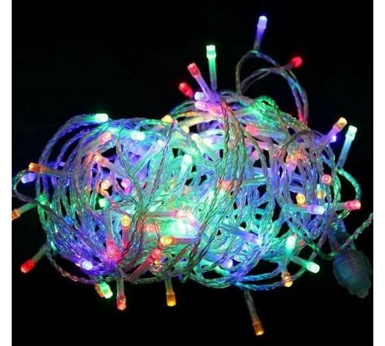 Изображение товара Гирлянда Нить SHLights 80 LED, мульти, 8 м, уличная, 3 АА, LD080-GM-BO