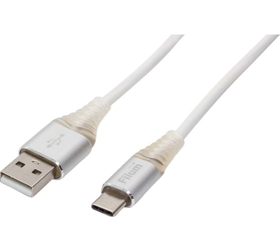 Изображение товара Интерфейсный кабель Filum 1 м, USB 2. 0 pro, 2A, индикатор заряда, разъемы: USB A male-USB Type С male FL-CPro-U2-AM-CM-1M-L1