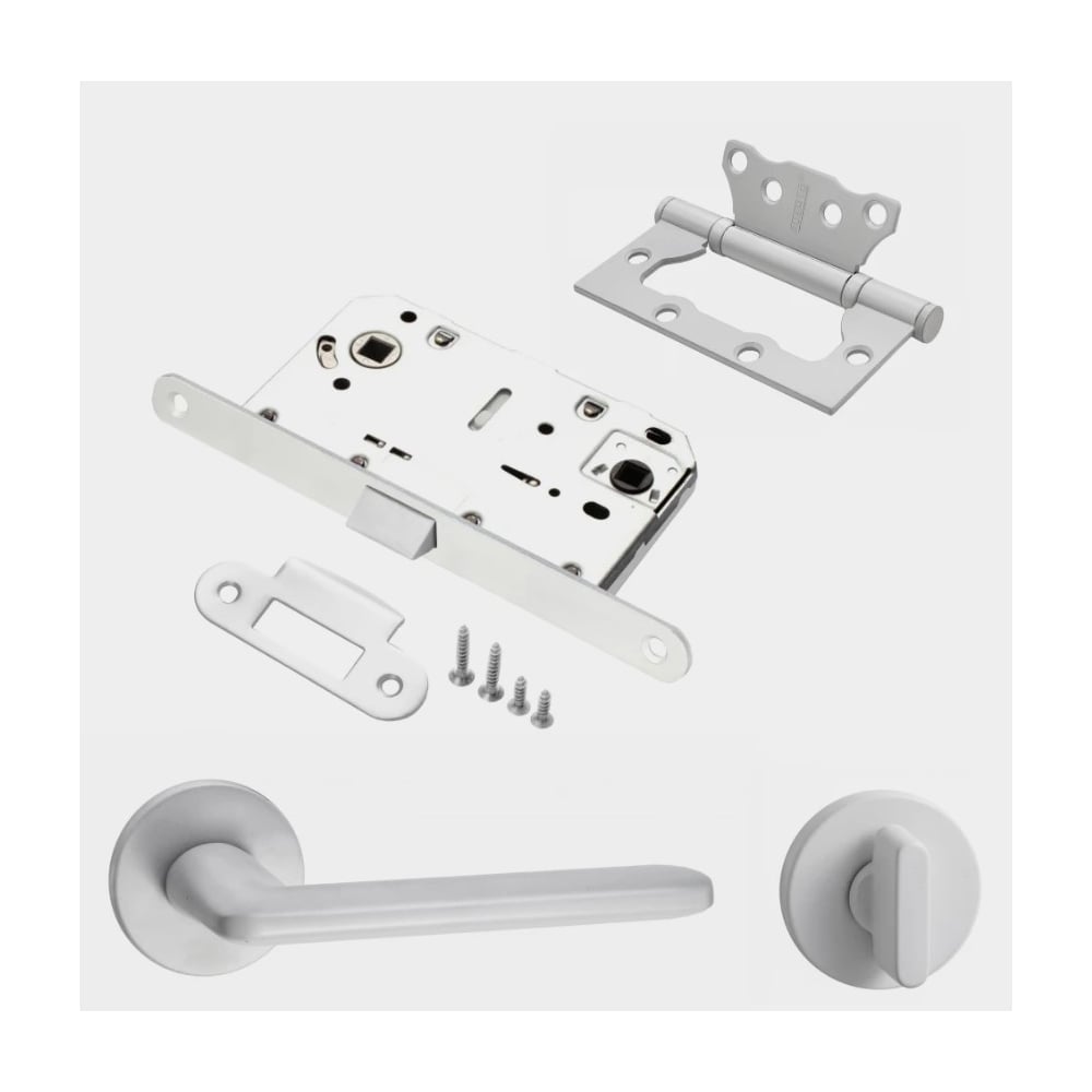 Изображение товара Комплект для межкомнатной двери PAULINIDOR ручки 546-06 slim белый