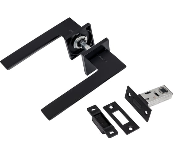 Изображение товара Комплект для межкомнатной двери PAULINIDOR ручки 543-03 slim, защелка магнитная 5-50, черный 543-03slim5-50BL