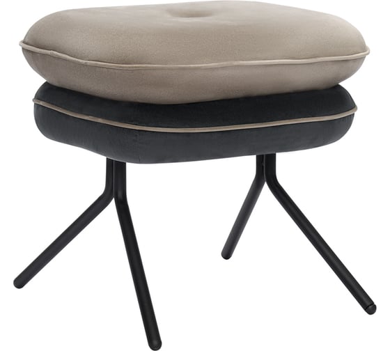 Изображение товара Пуф Bergenson Bjorn Pea, велюр, бежевый/темно-серый BB0000152