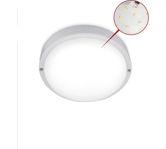 Изображение товара Светильник IN HOME сд герм спп 1065-круг 10вт 6500к 900лм ip65 115мм 4690612049281