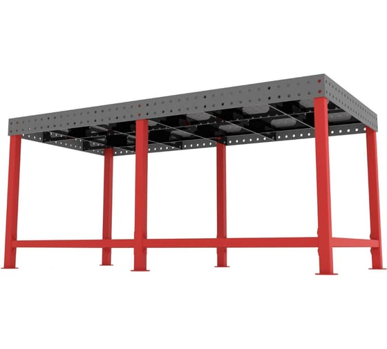 Изображение товара Сварочный стол Flamet 1000x2000, Expert 12 мм, подстолье с перемычками PBK-1000x2000-12