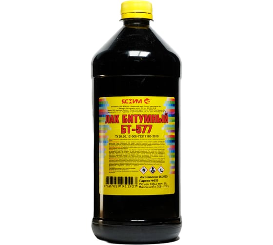 Изображение товара Битумный лак Ясхим Кузбасс-лак БТ 577 1 л 4607059911927