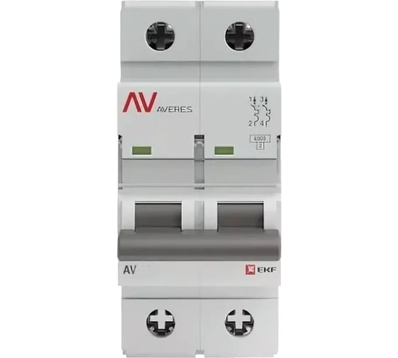 Изображение товара Автоматический выключатель EKF AV-6 DC 2P 2A C 6kA AVERES mcb6-DC-2-02C-av