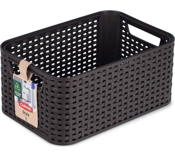 Изображение товара Корзина CURVER rattan style box s тёмно-коричневая 03614-210