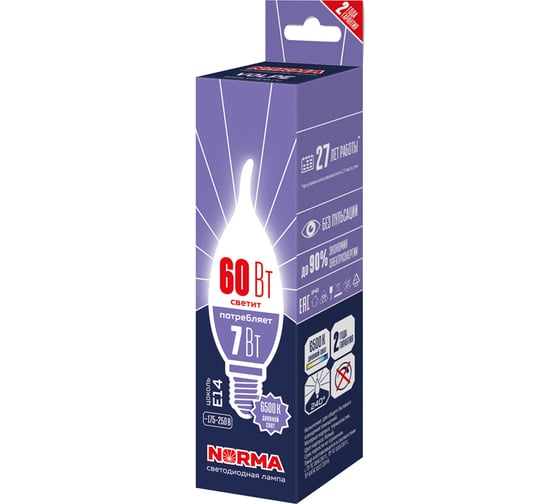 Изображение товара Светодиодная лампа Volpe LED-CW37-7W/6500K/E14/FR/NR UL-00010989