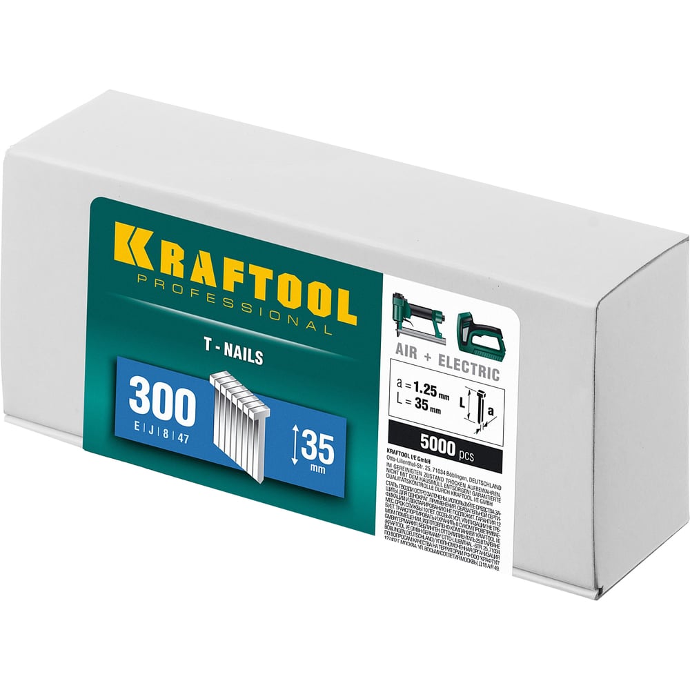 фото Гвозди для нейлера kraftool тип 300 35 мм 5000 шт. 31785-35