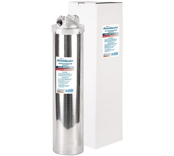 Изображение товара Магистральный фильтр Аквабрайт АБФ-НЕРЖ-20ББ из нержавеющей стали типоразмер BigBlue 20" 33675