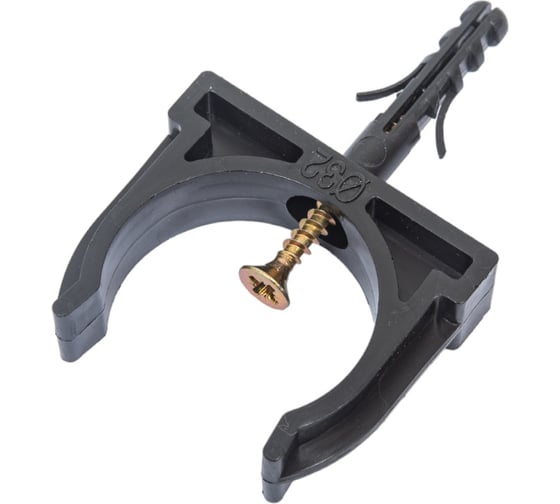 Изображение товара Крепеж-клипса Промрукав с дюбелем и саморезом черная д32 25 шт PR13.0222