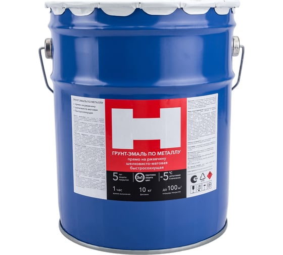 Изображение товара Грунт-эмаль по ржавчине Hummerton 3 в 1 черный 10 кг 1 205901