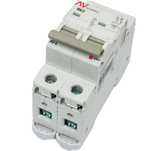 Изображение товара Автоматический выключатель AEKF V-6 2P 63A B 6kA AVERES mcb6-2-63B-av