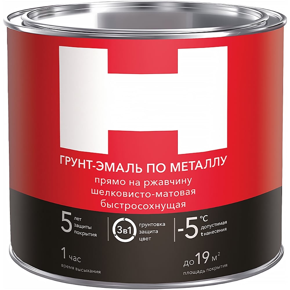 Изображение товара Грунт-эмаль по ржавчине Hummerton 3 в 1 черный 1.9 кг для металлических поверхностей