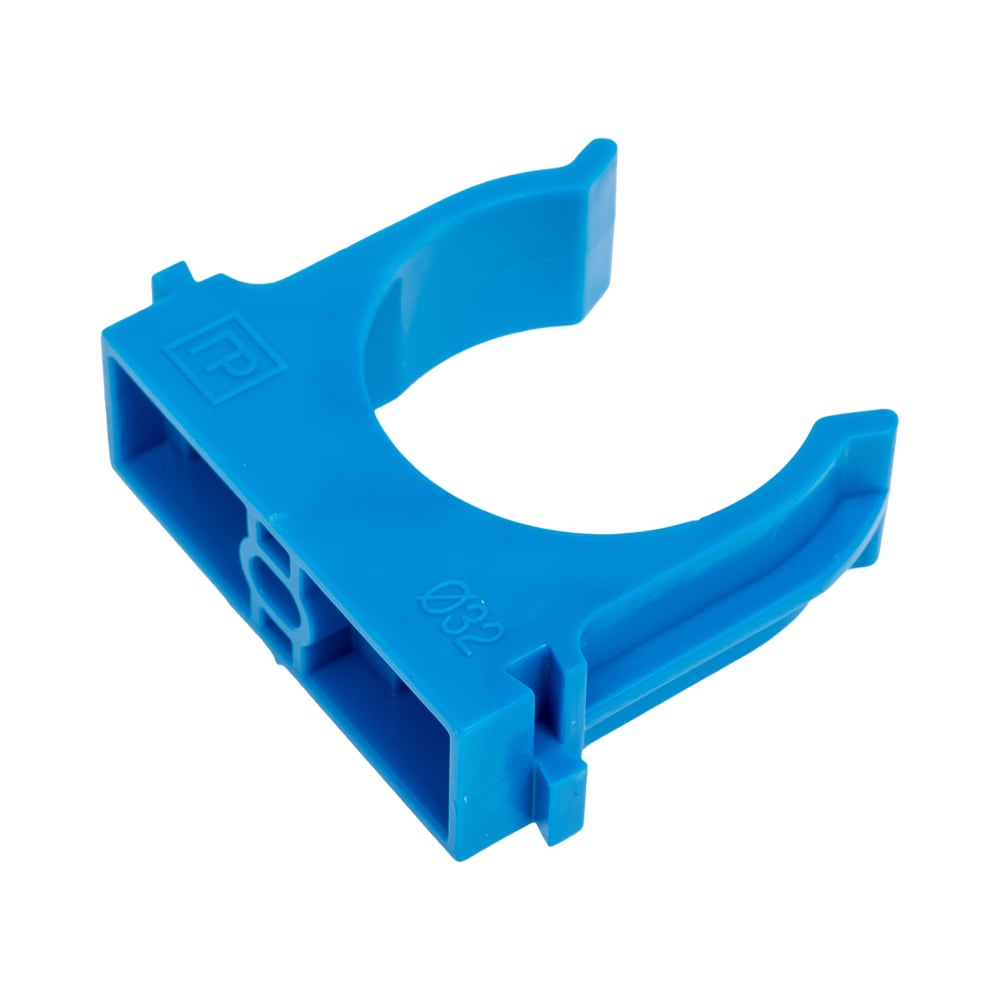 Изображение товара Крепеж-клипса для труб Промрукав для прямого монтажа синяя д32 PR13.0146