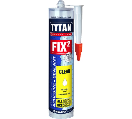 Изображение товара Клей-герметик Tytan PROFESSIONAL Fix2 Clear прозрачный 290 мл 73914 211359