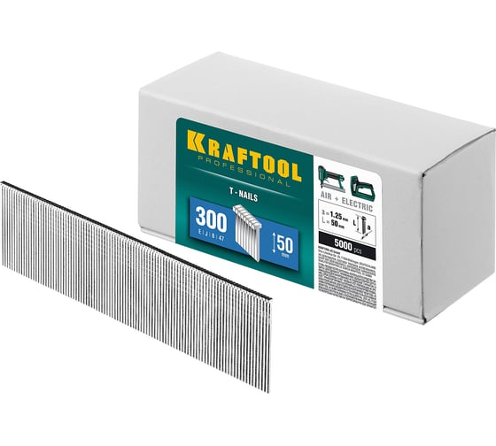 Изображение товара Гвозди для нейлера KRAFTOOL тип 18GA (47/300/F) 50мм, 5000 шт, 31785-50