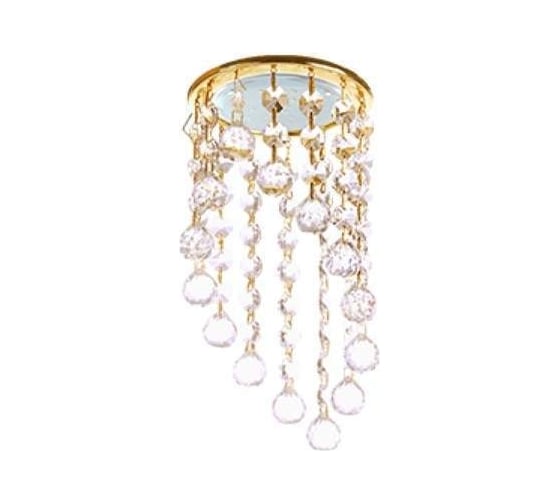 Изображение товара Светильник Ecola Gx53 h4 5344 glass круглый с большими хрусталиками на подвесе "под скос" прозрачный /хром 225x110 к+ FA53RVECB