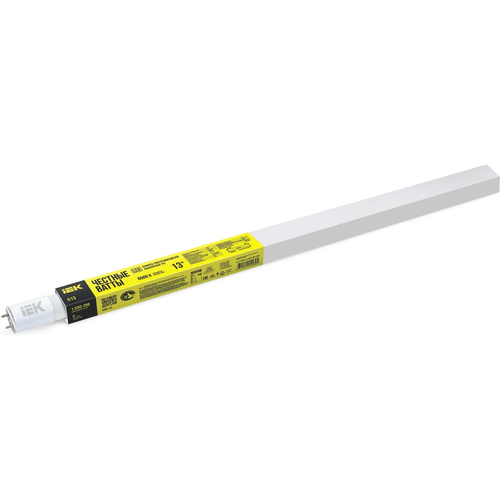 Лампа линейная IEK led t8 13вт 1300лм 230в 6500к 600мм g13 LLE-T8R-13-230-65-G13