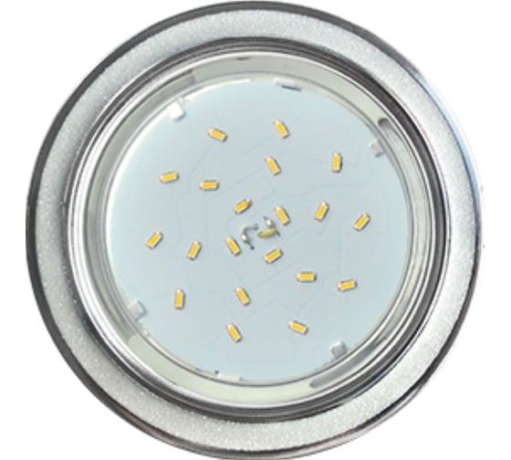 Изображение товара Светильник Ecola Gx53 h4 dl3901 встраиваемый без рефл. круг под стеклом белый блеск / хром 106x38 к+ FW53GRECB