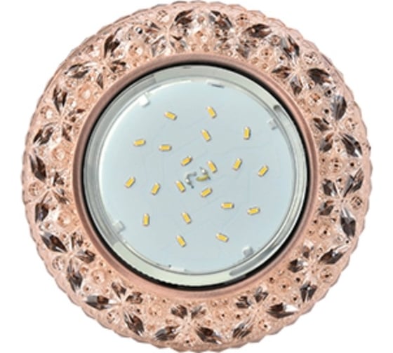 Изображение товара Светильник Ecola Gx53 h4 ld7040 встраиваемый искристый с подсветкой "бабочки" светло-золотистый / черненая медь 35x125 к+ FL53PBEFB