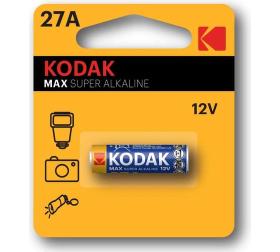 Изображение товара Батарейка KODAK 27a 1bl max super alkaline k27a1, gp27a, mn27 (60/240/28800) Б0047482