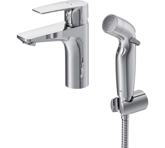 Изображение товара Смеситель AM.PM Gem для умывальника с гигиеническим душем излив 99 мм хром F90A03000