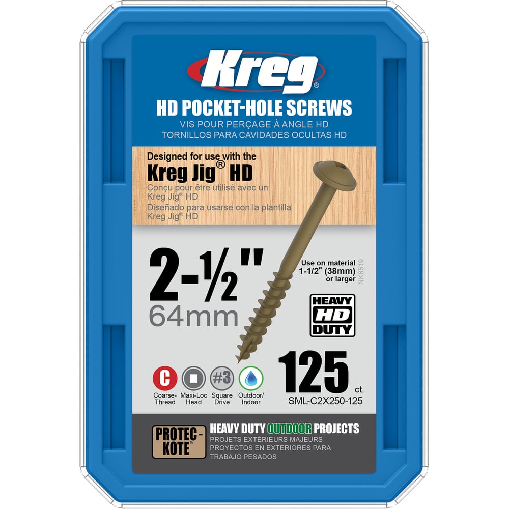 фото Шурупы kreg protec-kote для hd 2-1/2" 64мм 125 шт. sml-c2x250-125-int