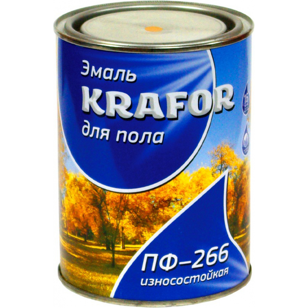 фото Износостойкая эмаль для пола krafor пф-266 желто-коричневая 1.9 кг 6 26018