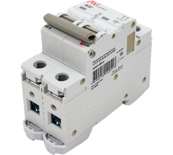 Изображение товара Автоматический выключатель EKF AV-6 2P 32A B 6kA AVERES mcb6-2-32B-av