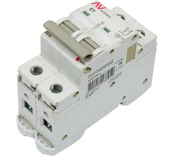 Изображение товара Автоматический выключатель EKF В AV-6 2P 1A C 6kA AVERES mcb6-2-01C-av